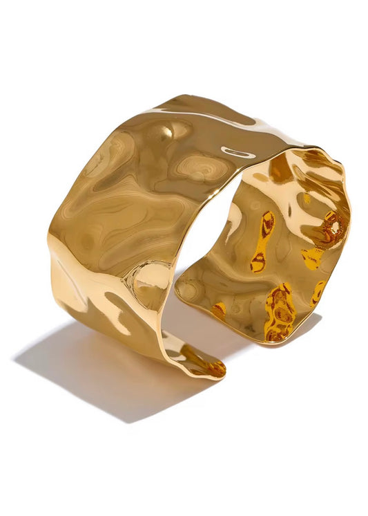 Siena Hammered Gold Cuff Bracelet