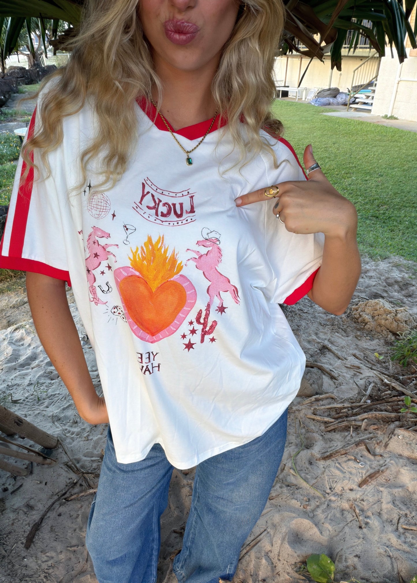 Lucky Yee Haw Tee | White