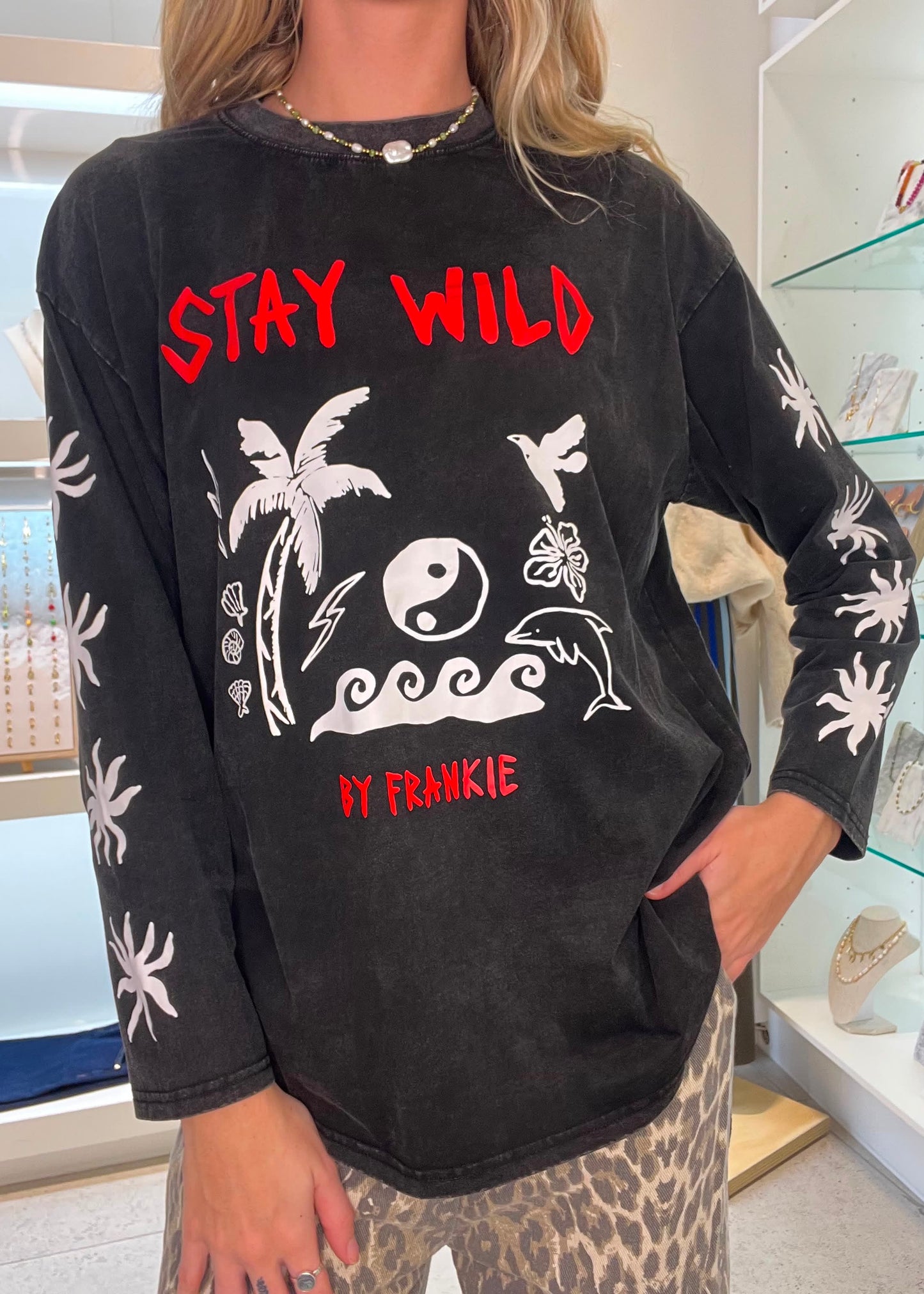 Stay Wild Long Sleeve T-shirt | Black