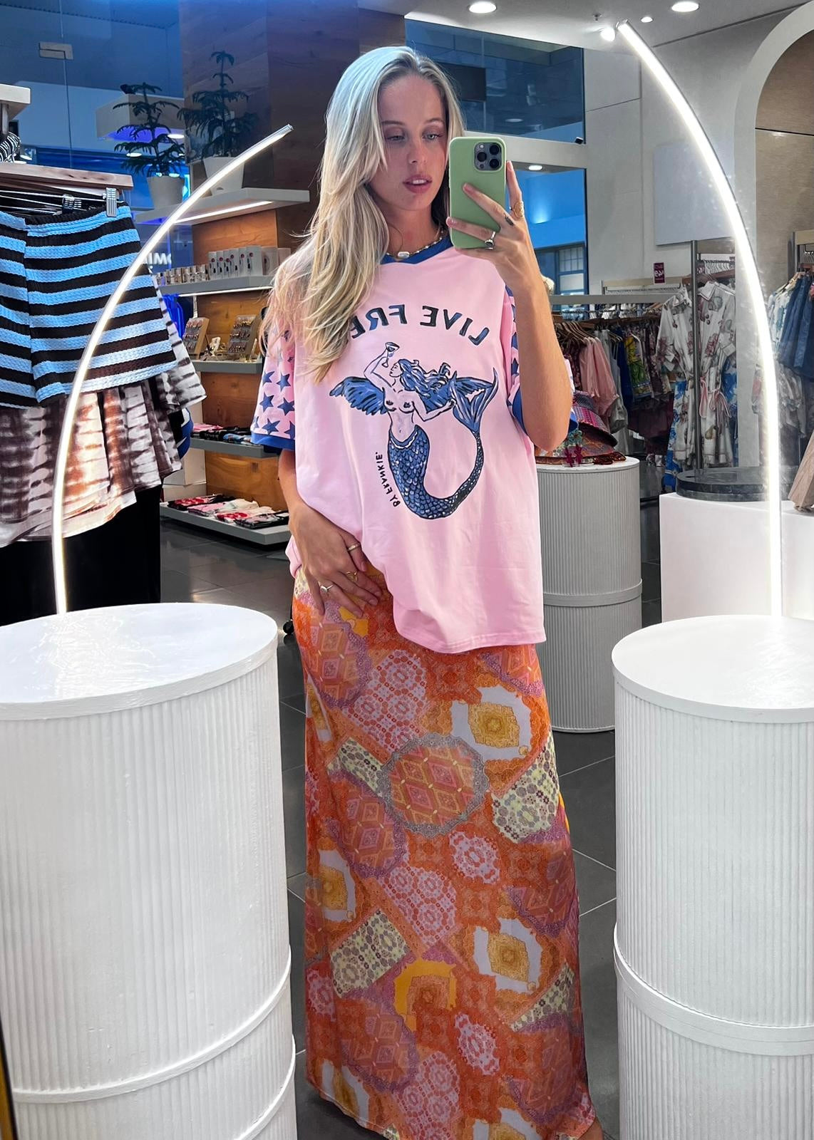 Live Free Mermaid T-shirt | Pink