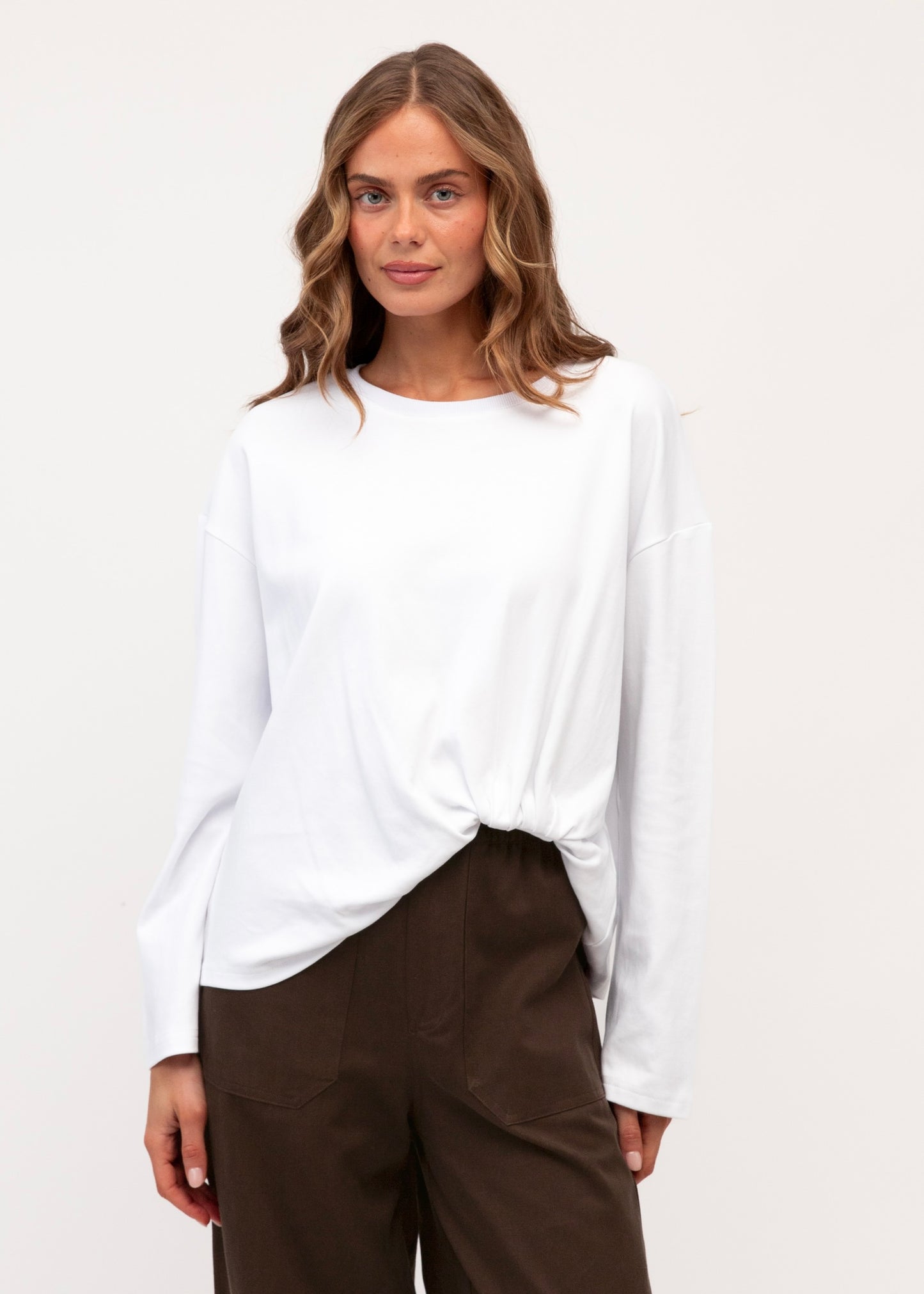Easy Tuck Tee Long Sleeve |  White