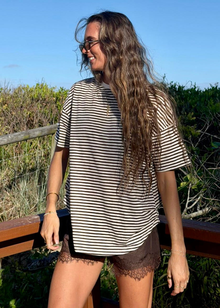 Stripe Tee | Choc
