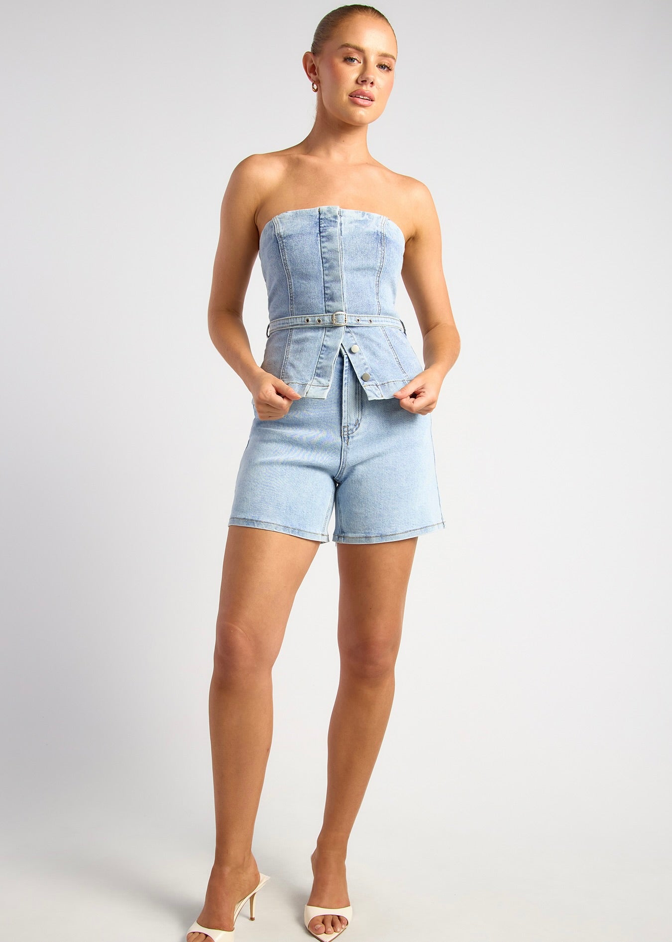 High Waist Denim Shirts