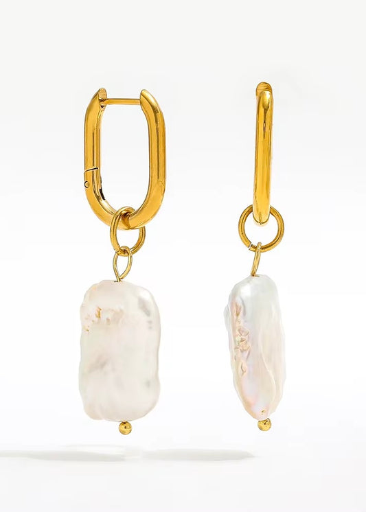 Pearl Drop Earring Gold