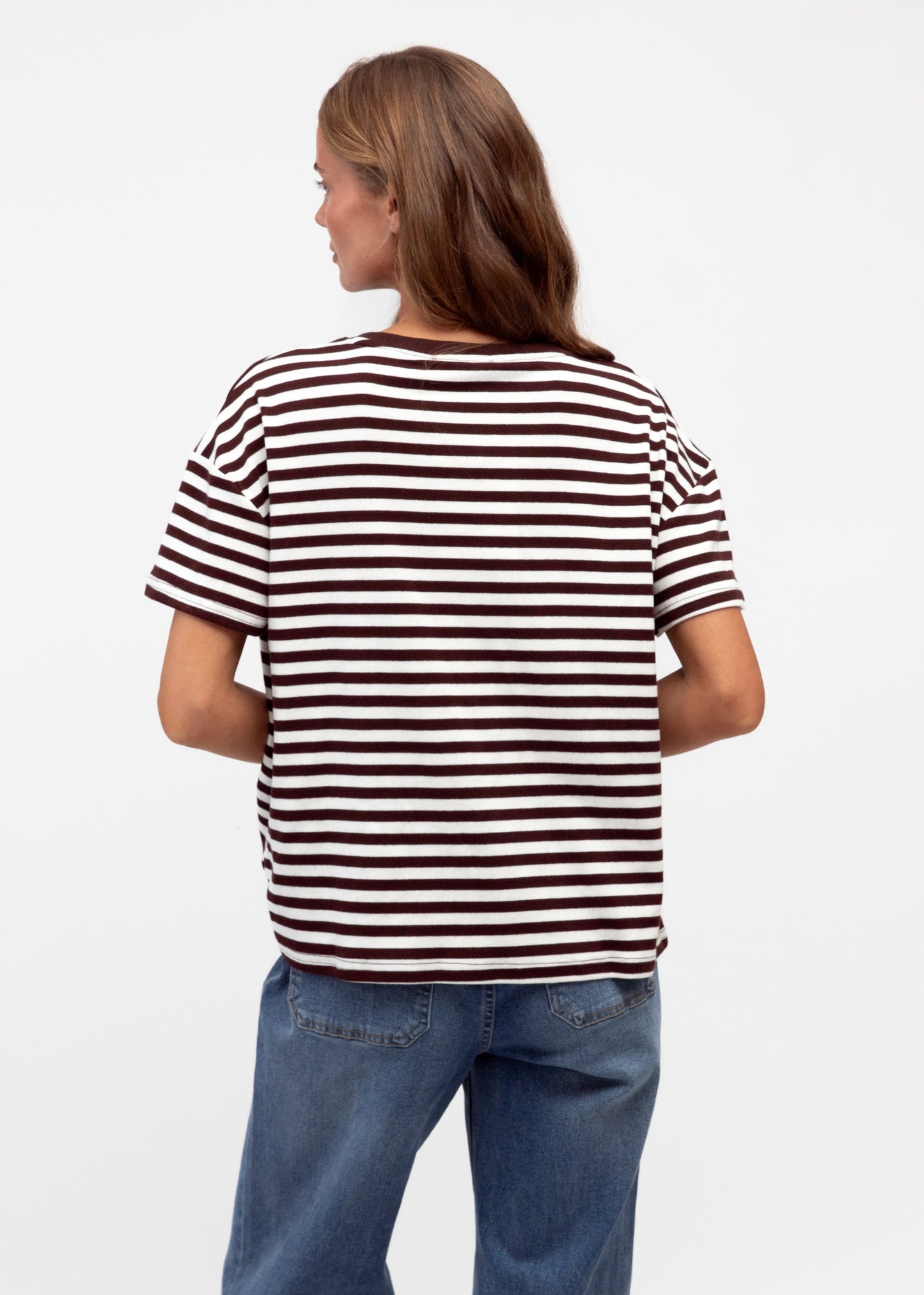 Easy Tuck Tee| Brown/Ivory
