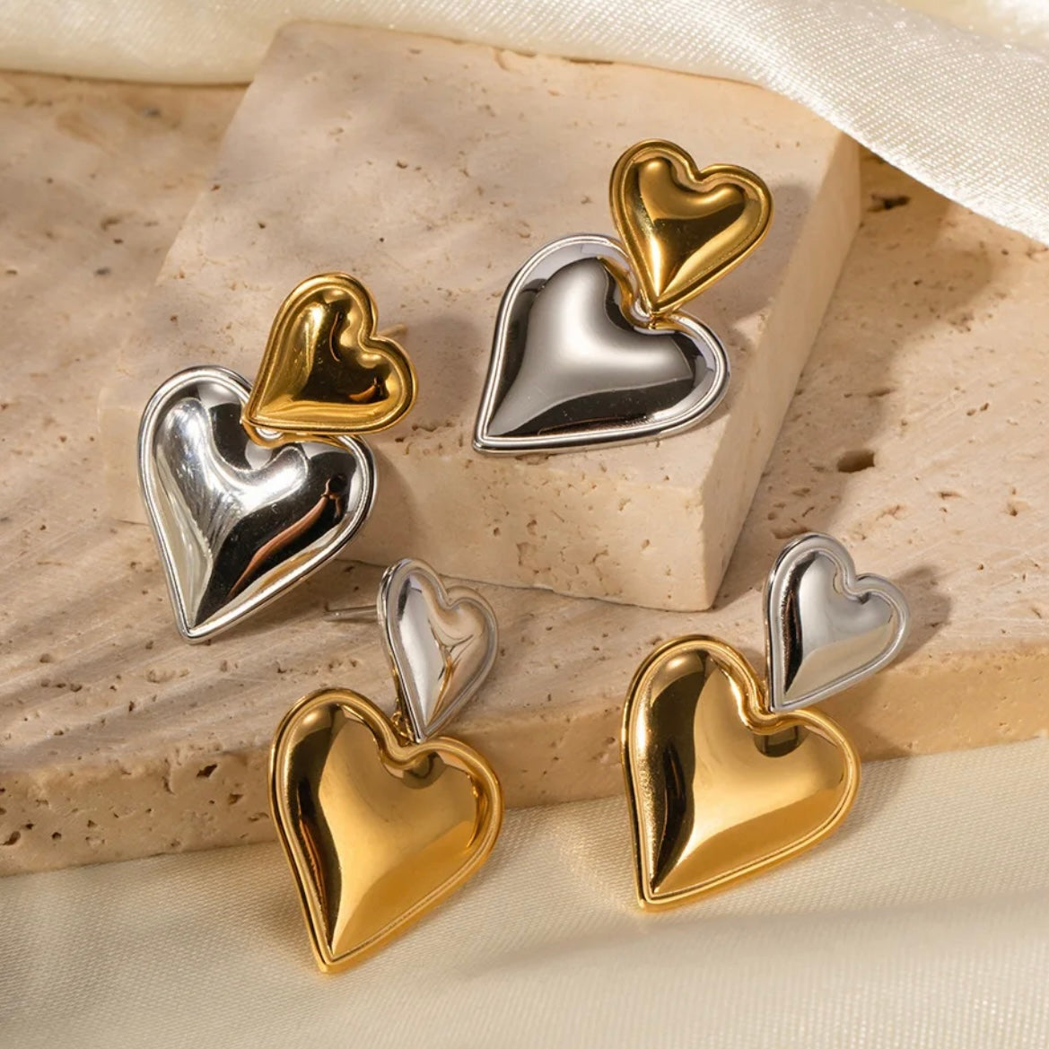 Gold & Silver Hearts