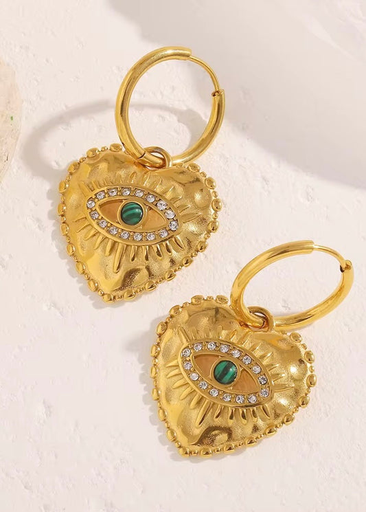 Evil Eye Gold Earring