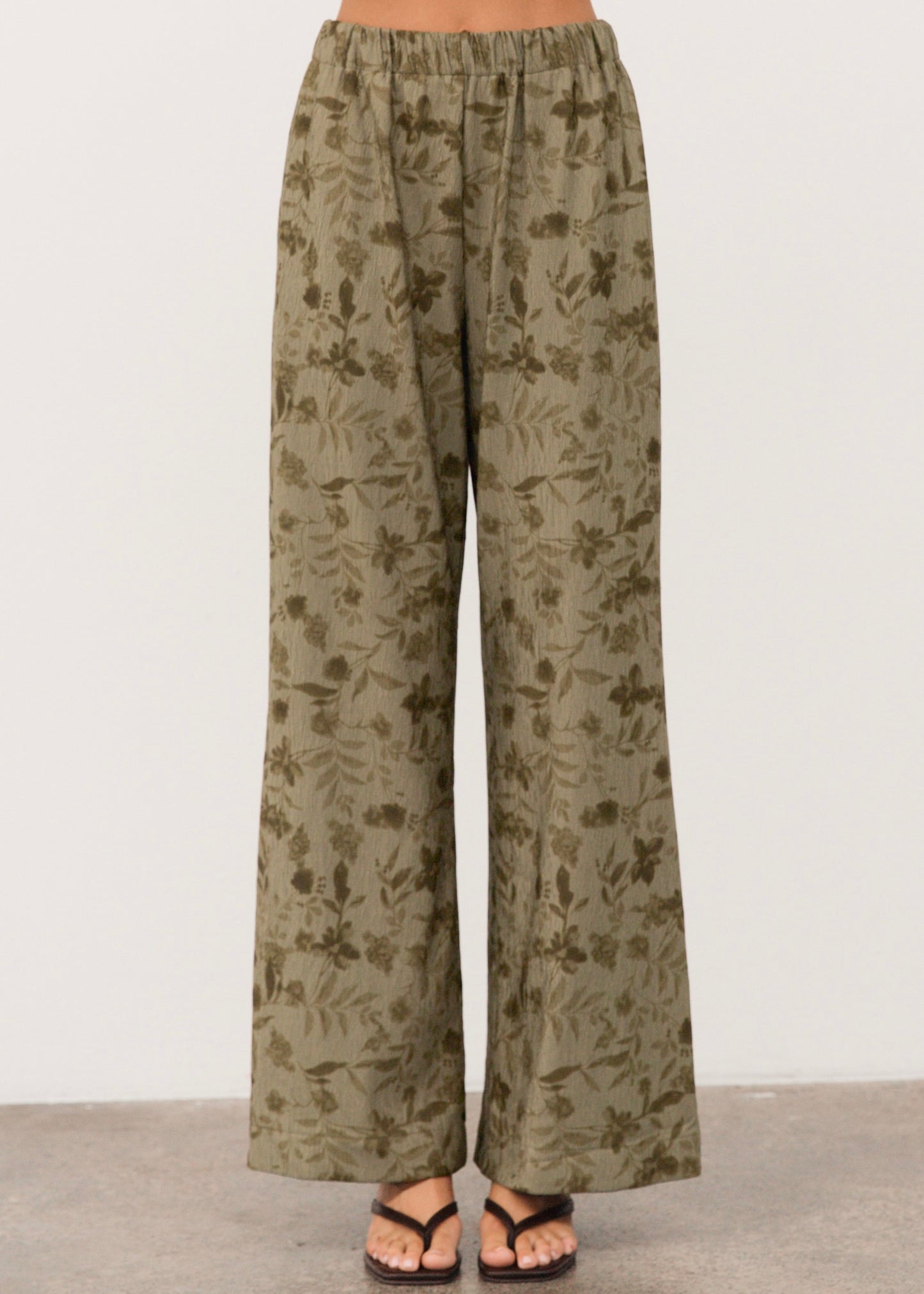 Textured Pant | Khaki Print