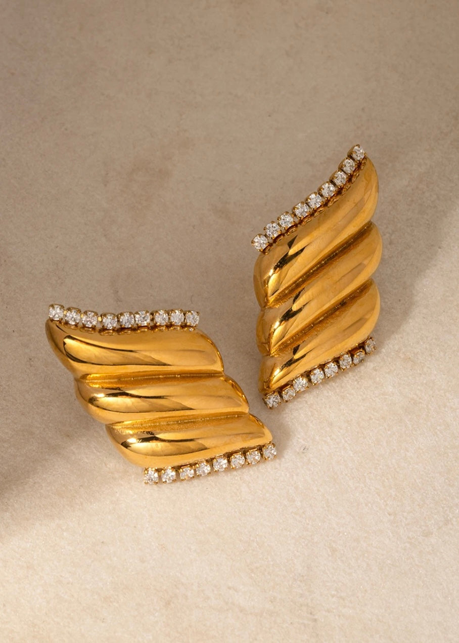 Capri Gold jewelled Earring