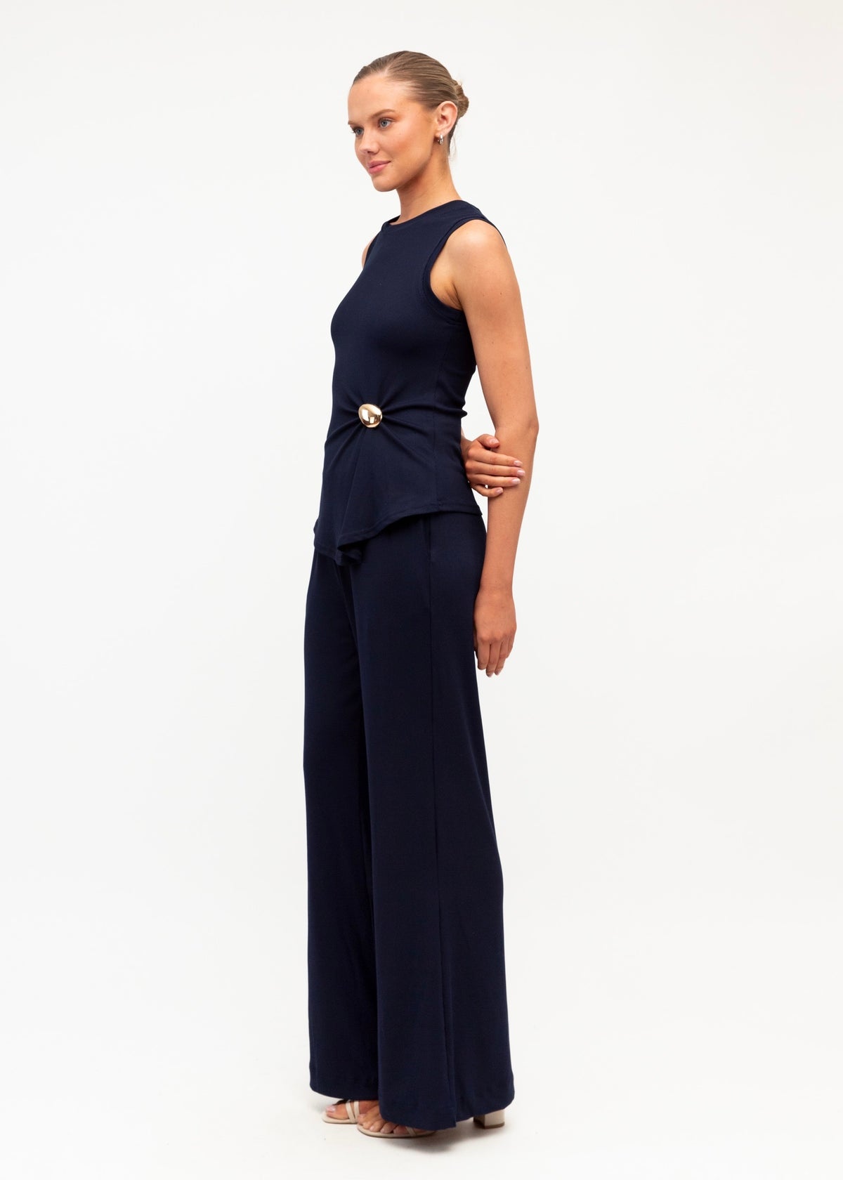 Textured Pants - Navy