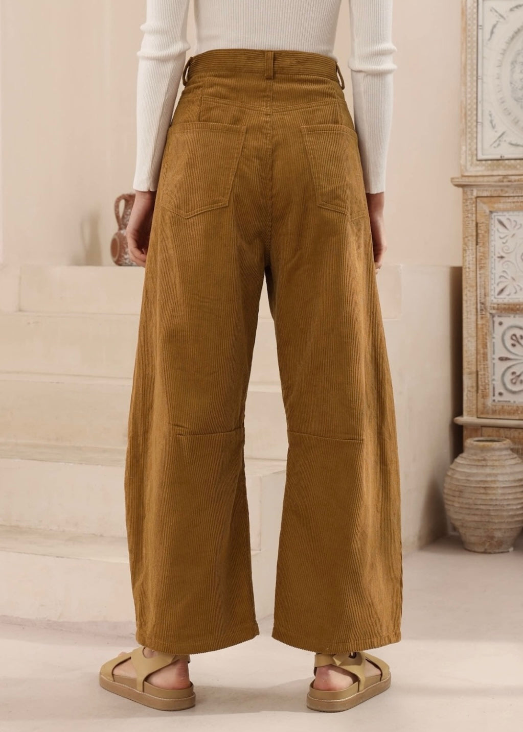 Barrel Cord Pants | Camel