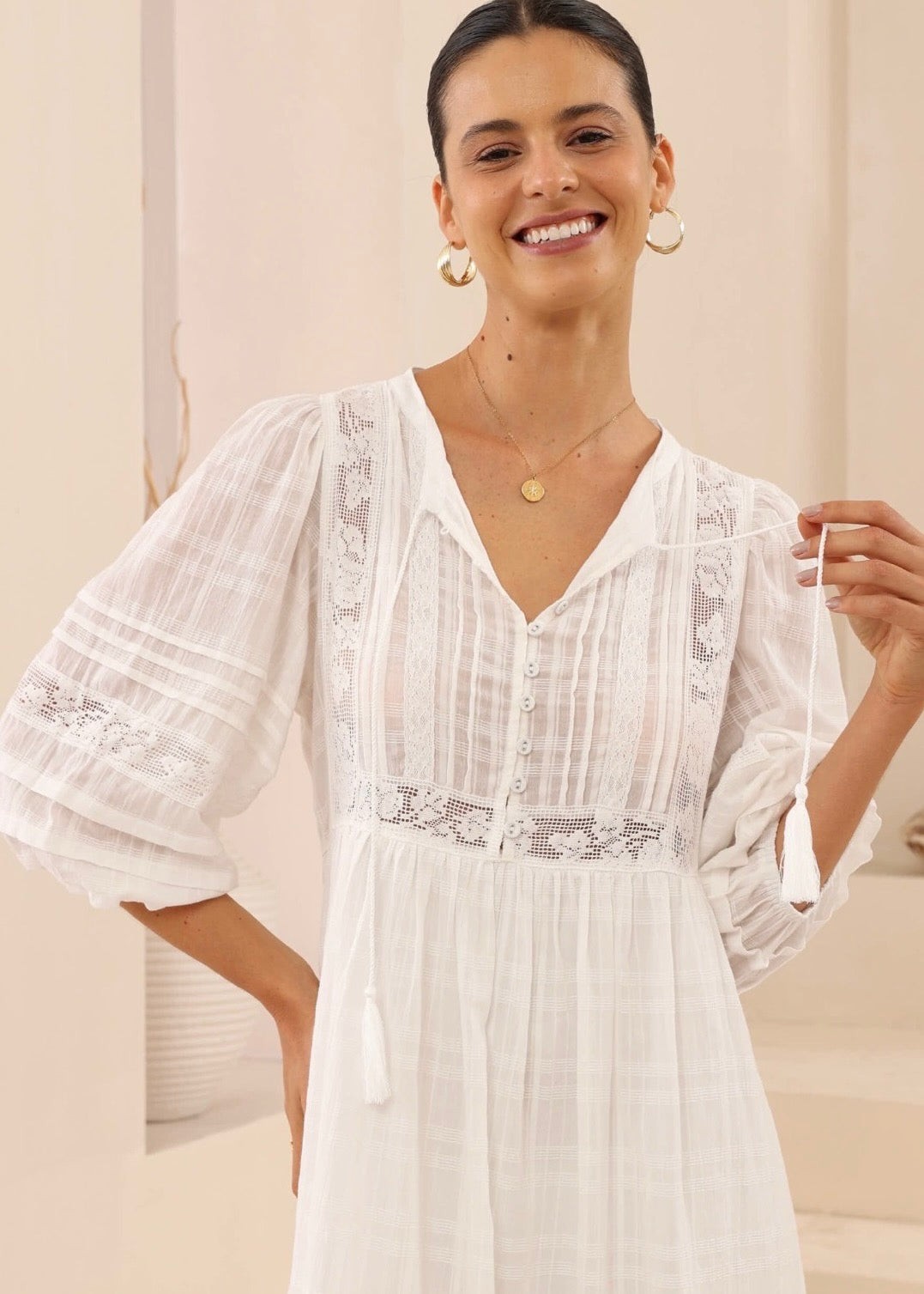 Lace Maxi Dress | White