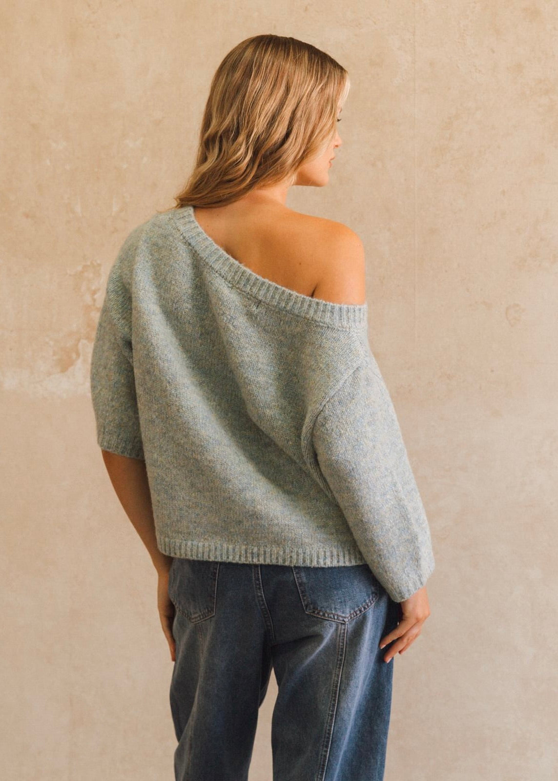 Asymmetrical Knit Top | Blue