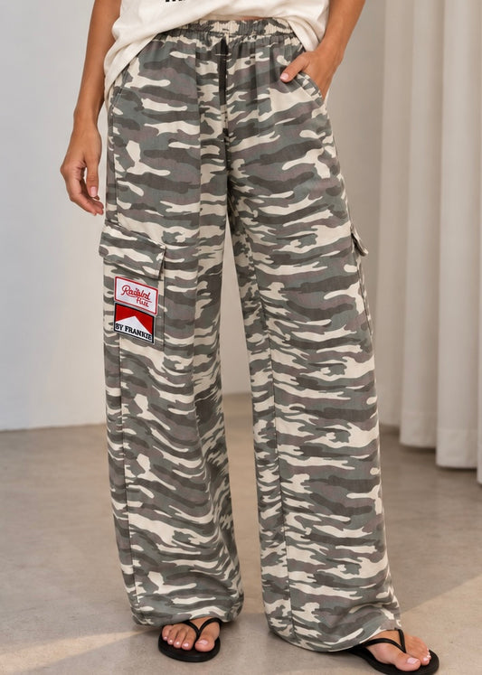 Camo Cargo Pants with Patches
