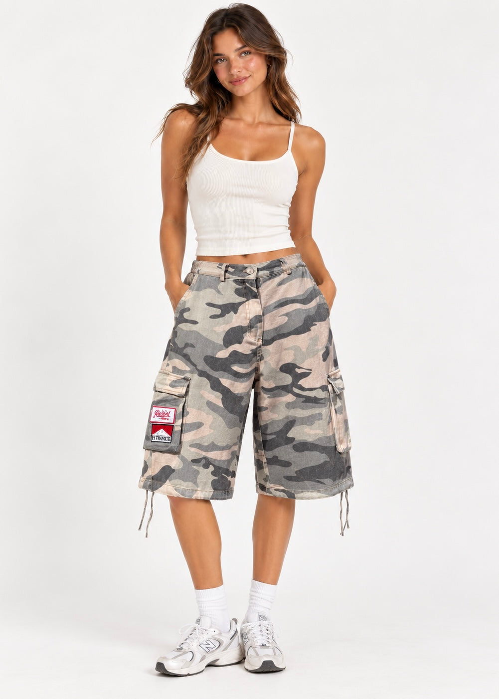 Camo Patch Jorts | Grey