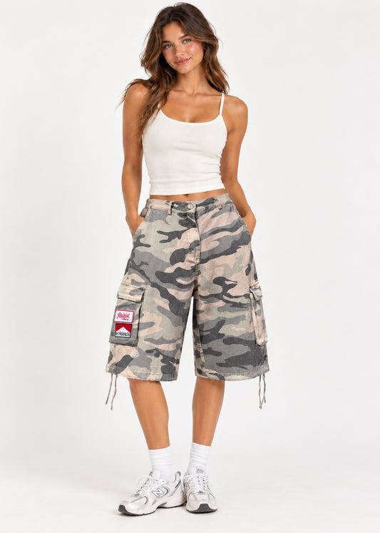 Camo Patch Jorts | Grey