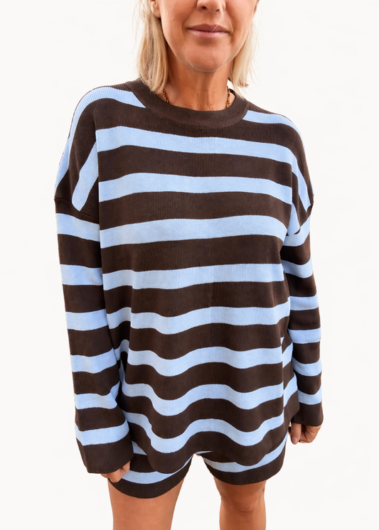 Striped Knit Top | Blue