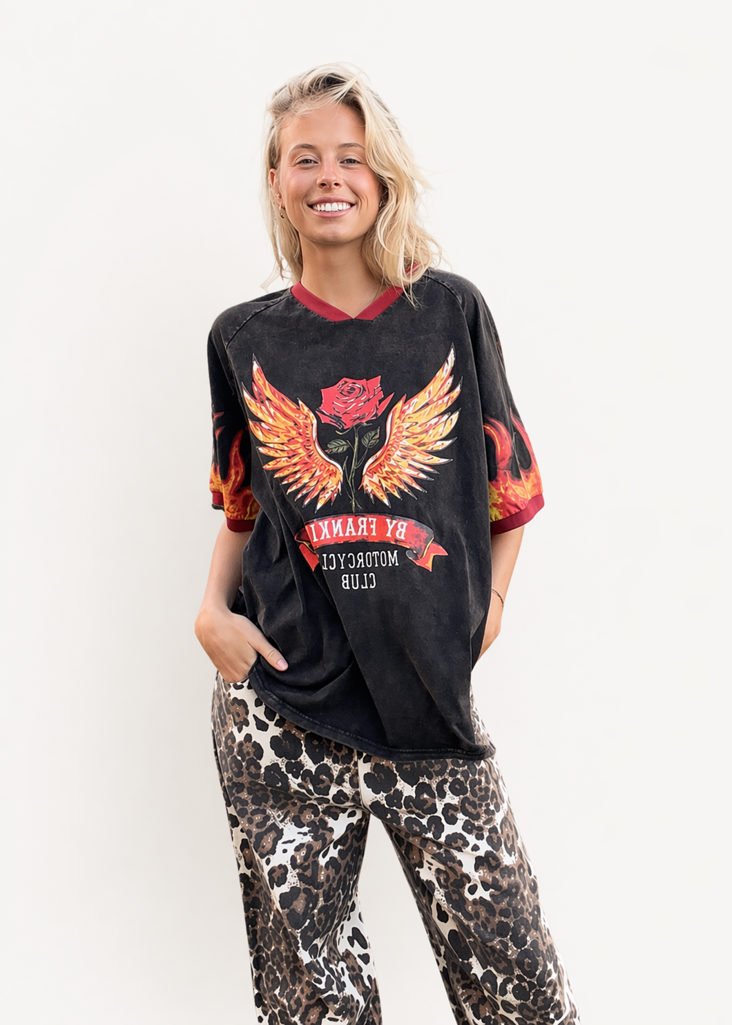 Barrel Denim Jeans | Leopard