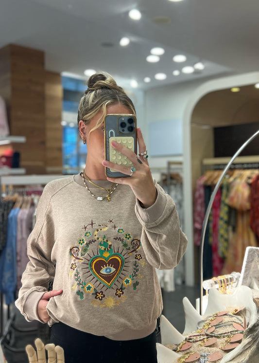 Evil Eye Jumper | Beige