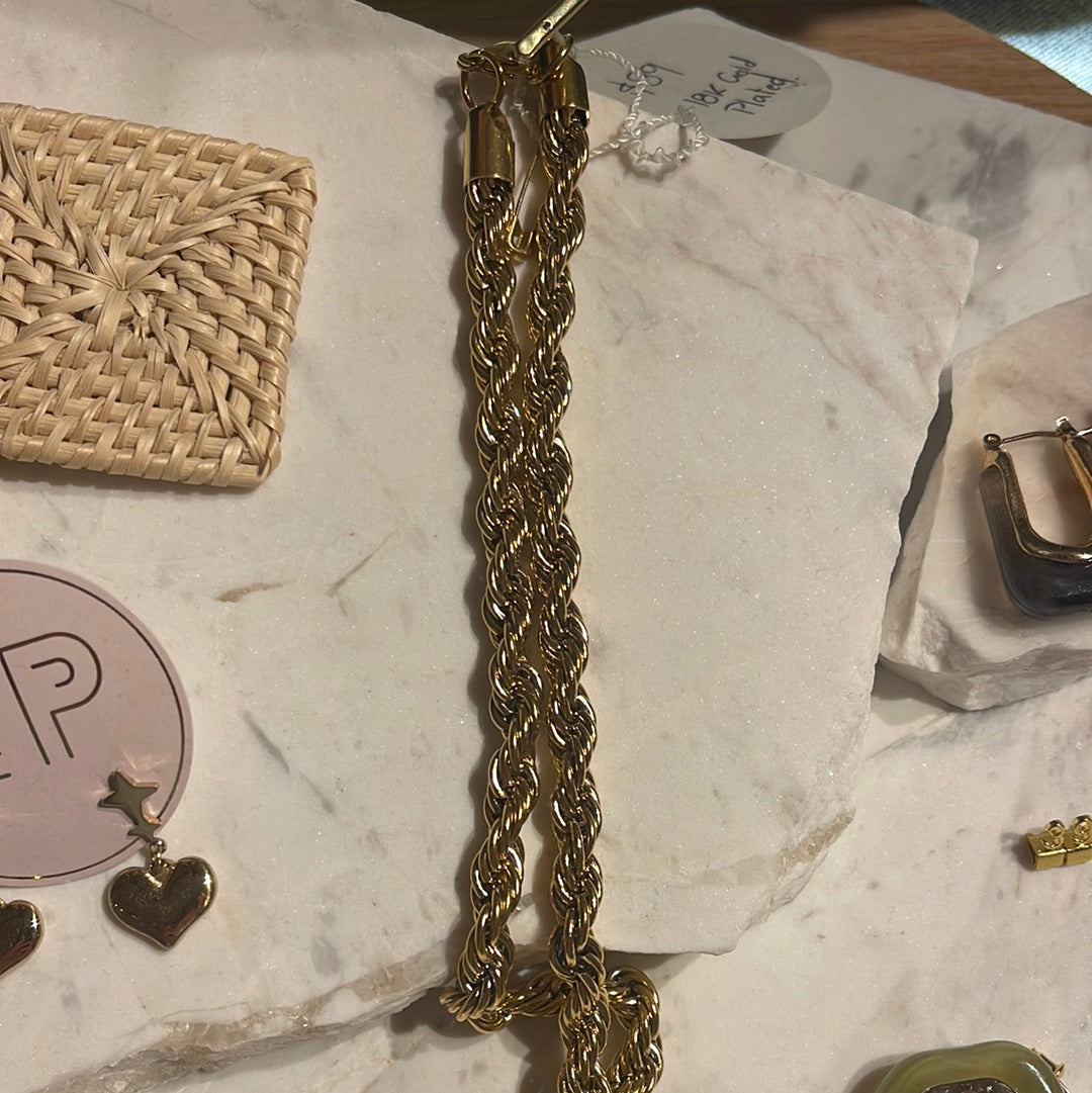 Chunky Twisted 18k Gold PVD plated necklace