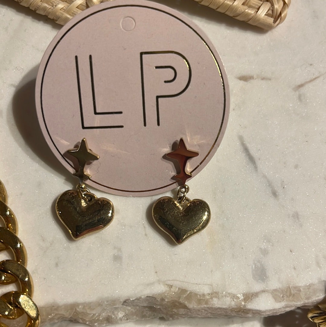 18k Gold PVD plated love earrings